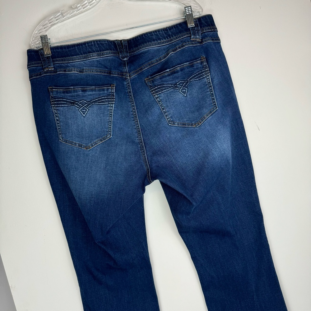 Democracy Ab Solution Slimming Bootcut Jeans Sz 16W Dark Wash Stretch - Picture 11 of 14